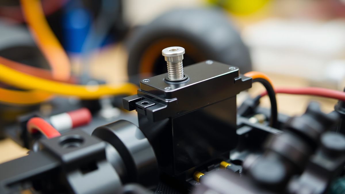 Lenkservo eingebaut im Chassis eines RC-Cars